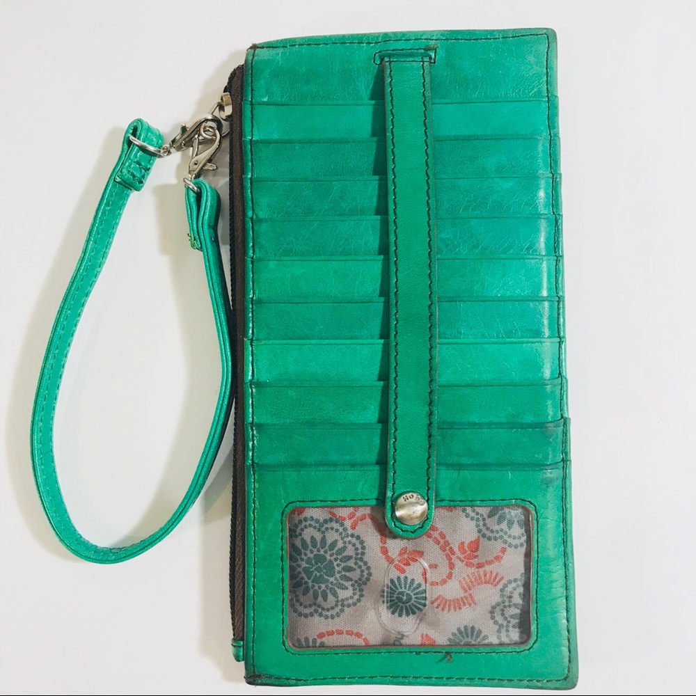Women's Hobo  Leather Card Stacker Wristlet Wallet